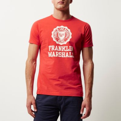 Red Franklin & Marshall print t-shirt